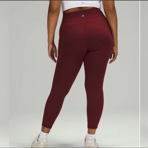 Lululemon Invigorate High-Rise Tight 25" Red Merlot Womens plus size 16 XL NEW